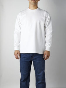 USAコットン ロングスリーブTシャツ 男性 正面 着用イメージ