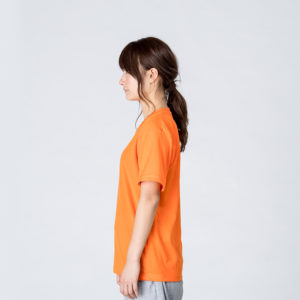 4.4オンス ドライVネックTシャツ 女性 Sサイズ 側面 着用イメージ